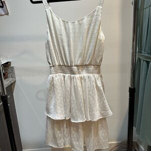 Express white and gold dress